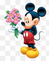Wallpaper Mickey Mouse Backgrounds - Mickey Mouse With Flowers Emoji,Mickey Mouse Ears Emoji