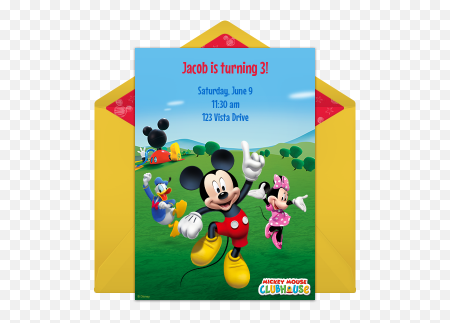 Invitaciones De Mickey Mouse Para - Happy Emoji,Invitaciones De Emojis
