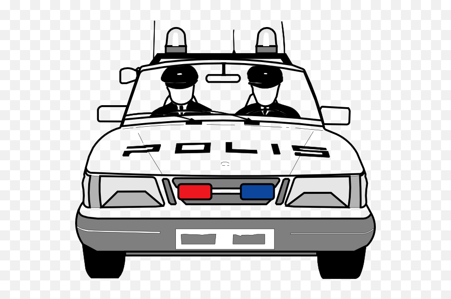 Police Car Clip Art Free Vector 4vector - Clipartix Police Car Front View Drawing Emoji,Police Car Emoji