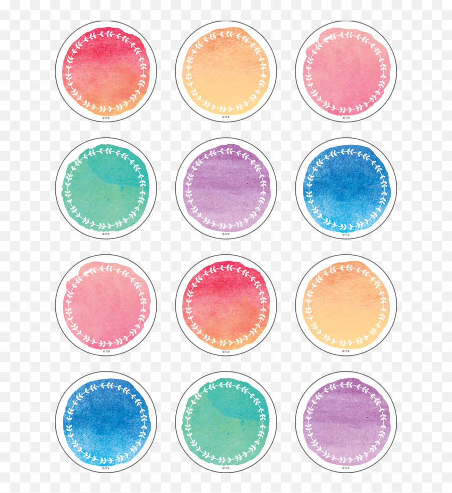 Watercolor Mini Accents - Circle Accents Watercolor Emoji,Emoji Bulletin Boards