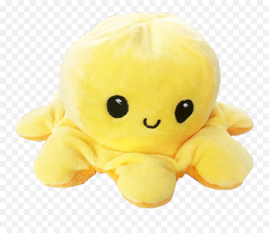 Monstermarketing 15cm Emotion Reversible Octopus Plushie Bipolar Octopus Toy Plush Mood Switcher Toys For Kids Yellow To Orange - Soft Emoji,Yellow Emotion