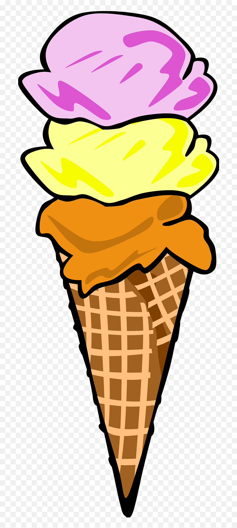 Three Flavors Of Ice Cream - Small Ice Cream Clipart Emoji,Ice Cream Cone Emoji