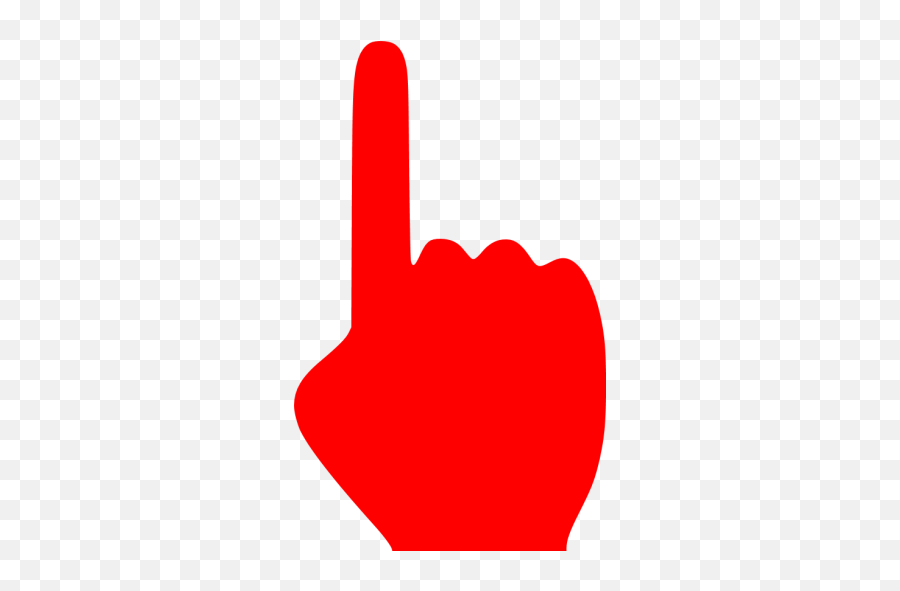 Red One Finger Icon - Free Red Hand Icons Hand Icon Png Blue Color Emoji,Finger Pointing Emoticon