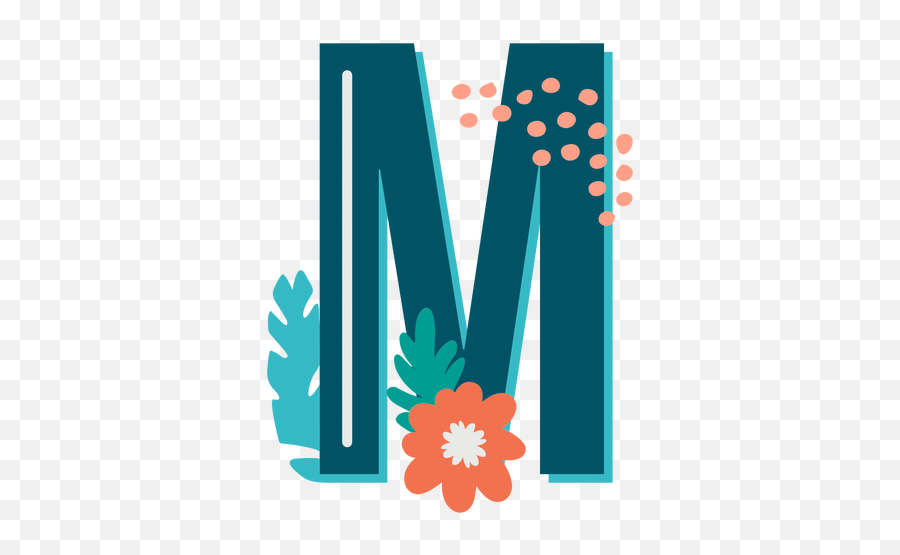 Tropical Decorated Capital Letter M - Transparent Png U0026 Svg Letra M Mayuscula Decorada Emoji,Capital M Emoji