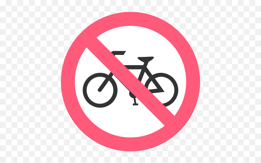 No Bicycles Emoji High Definition Big - No Bicycle Road Sign,Frame With An X Emoji
