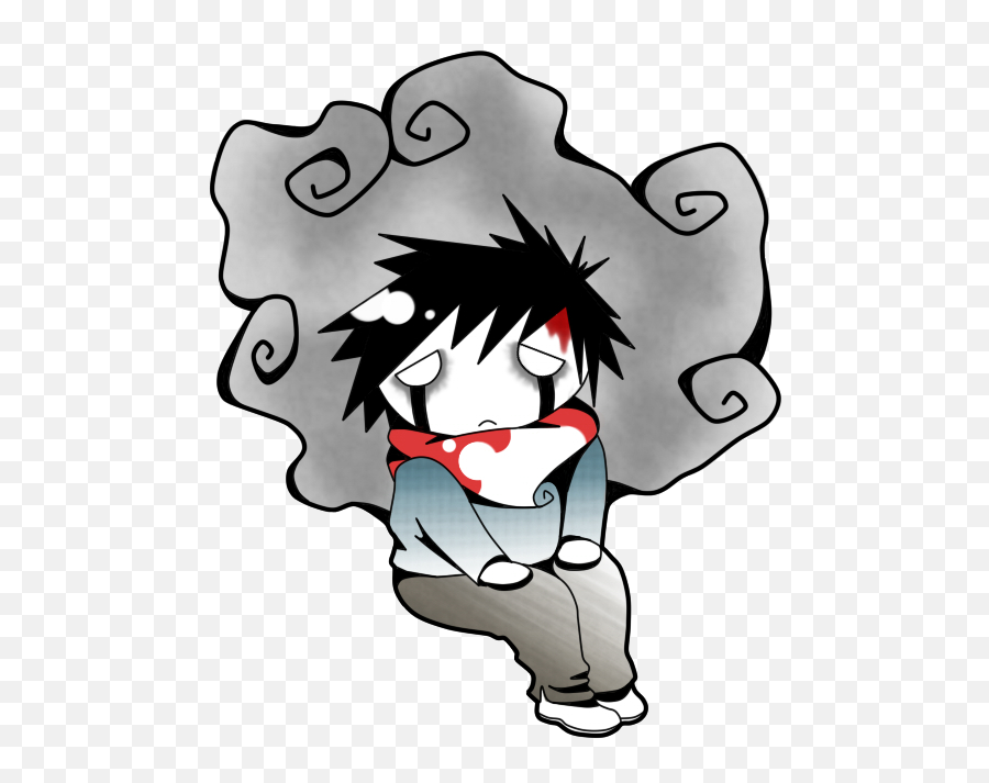 Drawing Sadness Emo Clipart - Full Size Clipart 2419399 Fictional Character Emoji,Emo Kid Emoticon