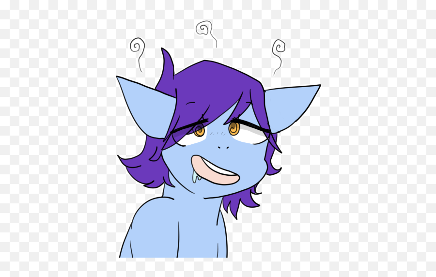 1739567 - Artistbeffumsartworks Blue Coat Colored Cute Fictional Character Emoji,Drooling Mouth Eyes Closed Emoji