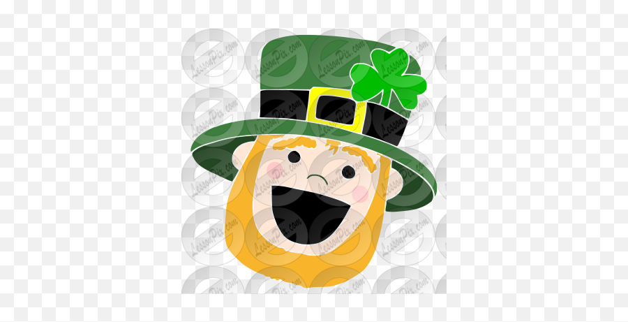 Excited Leprechaun Stencil For - Leprechaun Emoji,Leprachauan Emojis