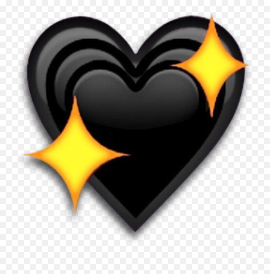 Black Heart Emoji Sparkle Sticker By Kookiejungshook - Black Heart With Sparkles Emoji,Sparkle Emoji