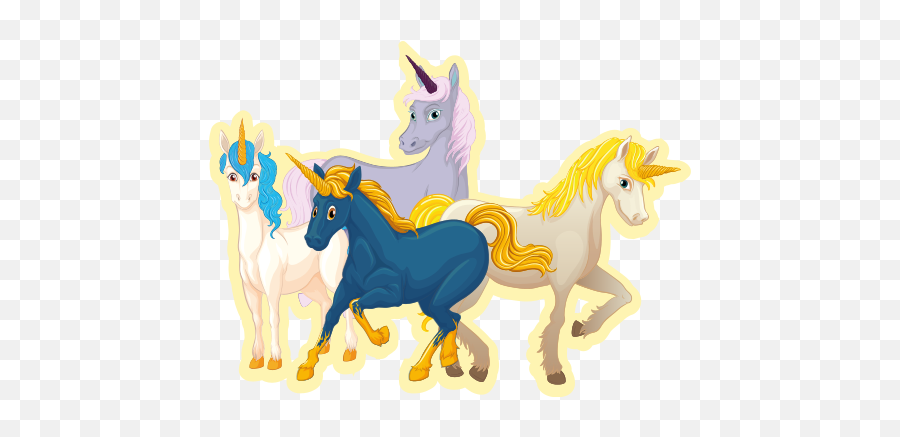 Fairy Tale Realistic Unicorns Decal - Unicorn Flashcard Real Emoji,Animated Super Horse Emoticon
