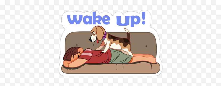A Dogu0027s World Sticker - New Emojis Gif Stickers For Free Wake Up Viber Dog Sticker,Emoticons Waking Up