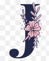 Floral Alphabet J Letter Png Transparent Image - Botanical Letter J Emoji,Emojis For Letters Of The Alphabet