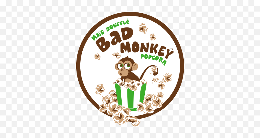 Large Format Popped Popcorn Bags Bad Monkey Popcorn - Bad Monkey Popcorn Logo Emoji,Popcorn Emoji With Feet