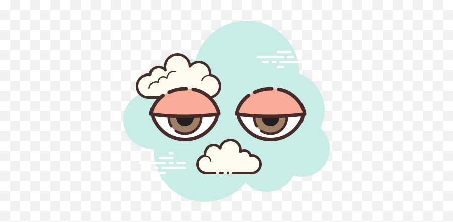 Sleepy Eyes Icon In Cloud Style Emoji,Clouds With Eyes Emoji