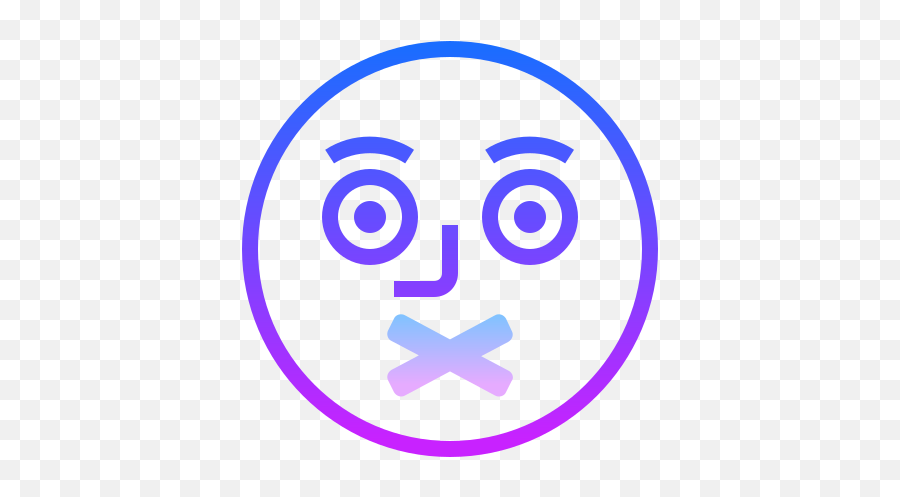 Icono De Silencio Estilo Gradient Line Emoji,Callate Emoticon