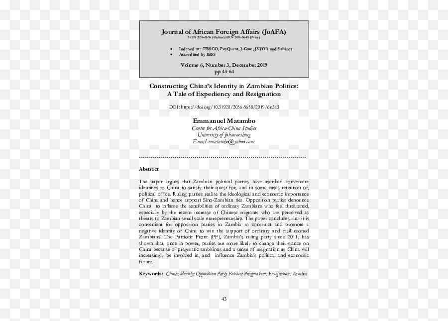 Pdf Constructing Chinau0027s Identity In Zambian Politics A Emoji,The Role Of Emotions In Foreign Policy Decision Making. Cengiz Jstore