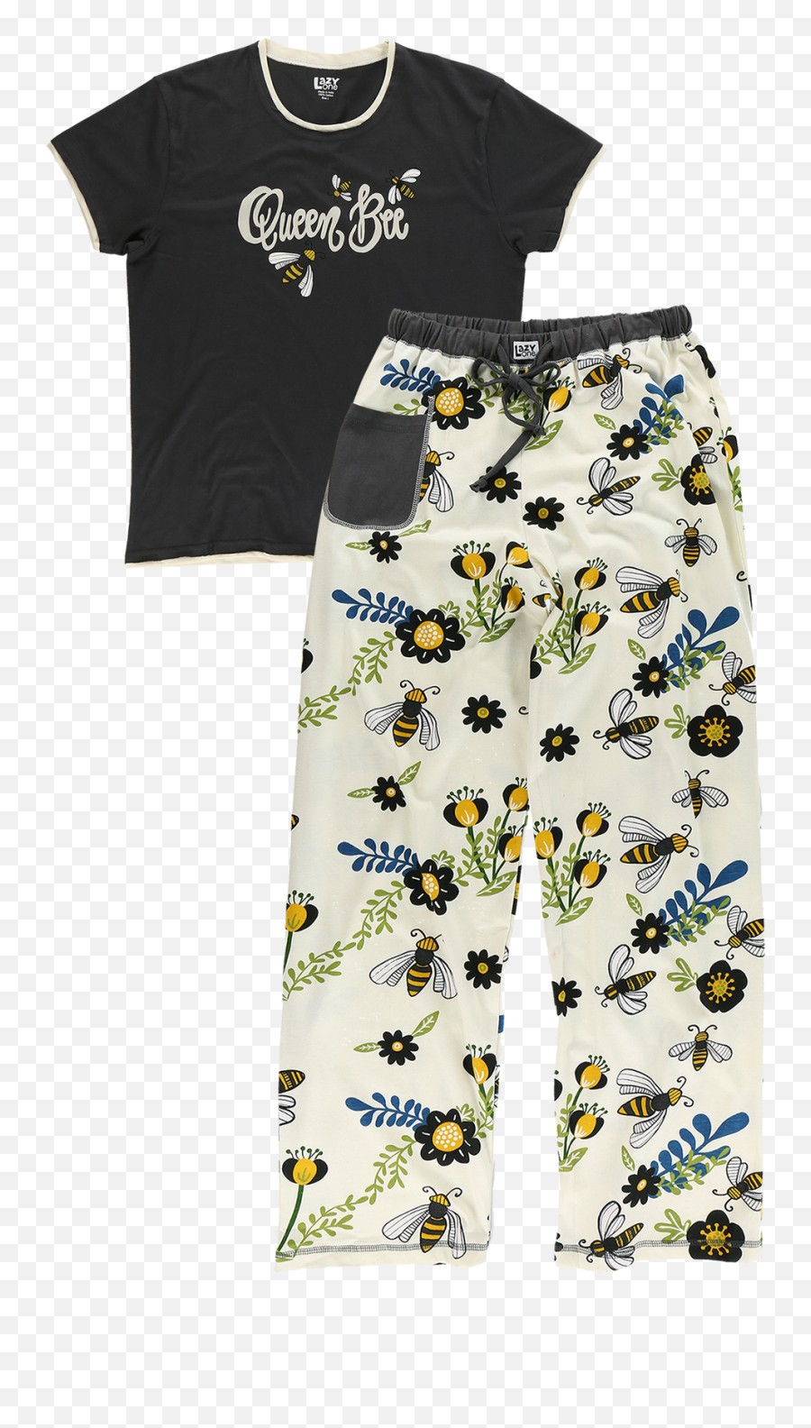 Queen Bee Womenu0027s Regular Fit Pj Set Lazyone Emoji,Bee And Sunflower Emoji
