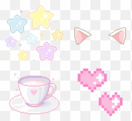 Kawaii Coffee Png - 50 Images About Png Kawaii On We Heart Transparent Pixel Star Png Emoji,Coffee And Heart Emoji