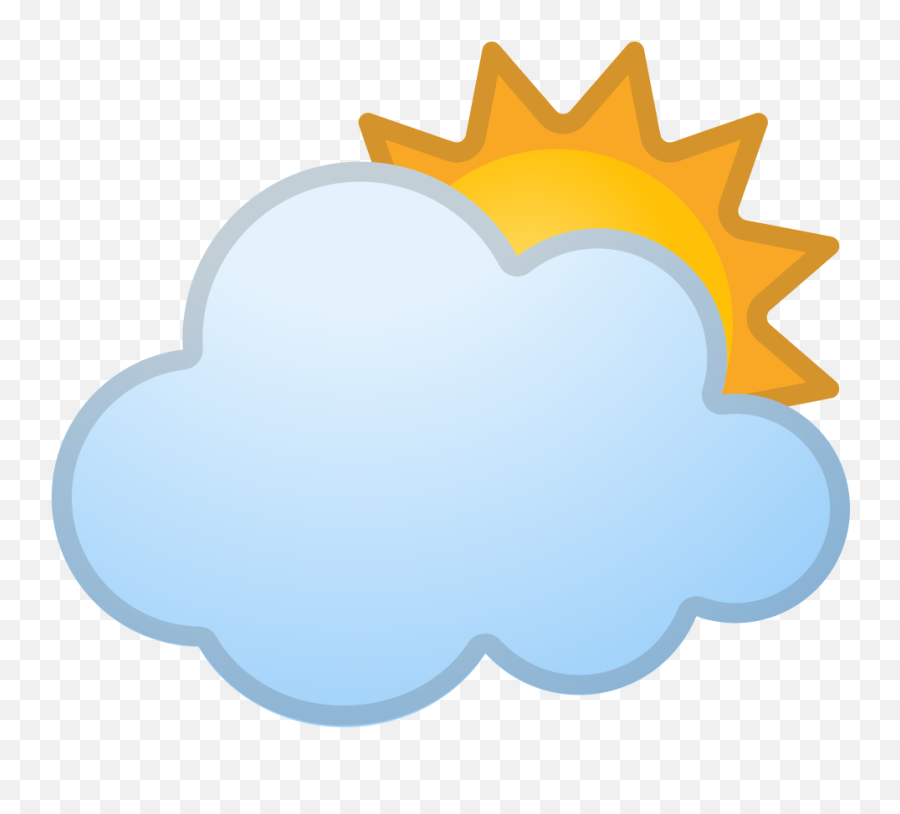 Sun Behind Large Cloud Emoji - Sun Hidden By Clouds Line Art,Large Emoji