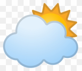 Sun Behind Large Cloud Emoji - Sun Hidden By Clouds Line Art,Large Emoji