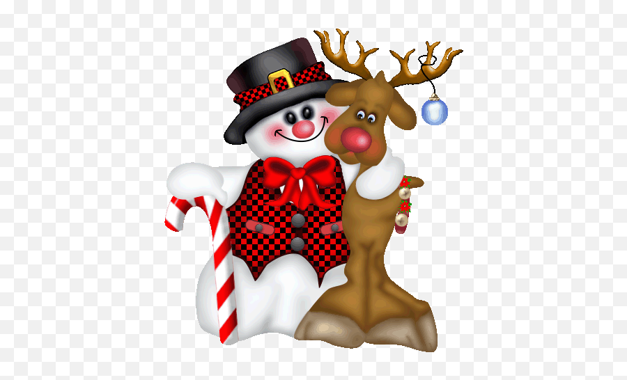 Merry Christmas Gif Animated Christmas - Bonhomme De Neige Et Renne Emoji,Christmas Emoticons For Sametime