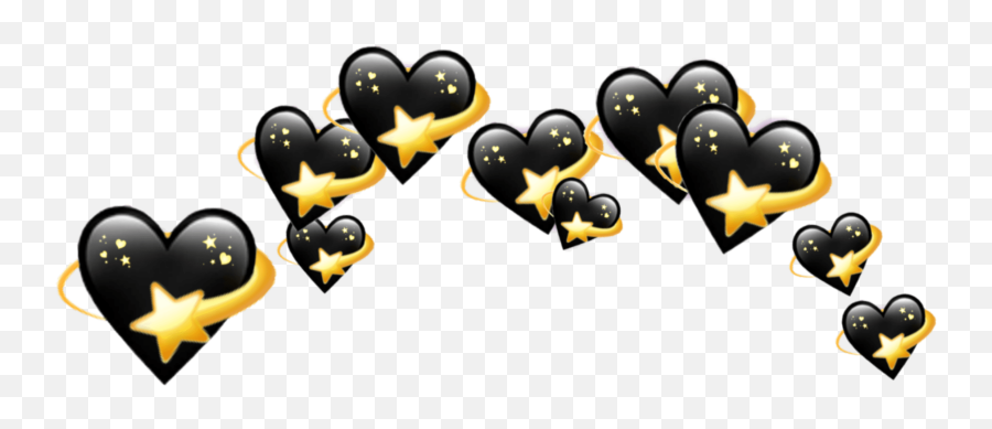 Black Heart Png - Black Heart Emoji Crown Transparent Transparent Emoji Crown Png,Blue Heart Emoji