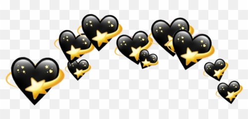 Black Heart Png - Black Heart Emoji Crown Transparent Transparent Emoji Crown Png,Blue Heart Emoji