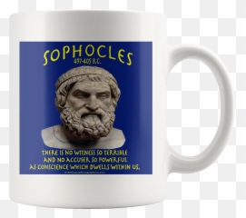 Sophocles - There Is No Witness So Terrible And No Accuser So Powerful As Conscience Which Dwells Within Us 11oz Magic Mug Emoji,Muscle And Man Emoji W