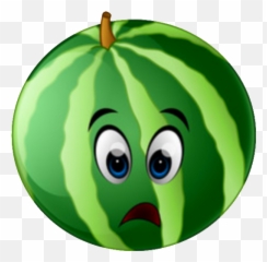 Kb Pastèque Perplexe - Smiley Émoticône Clipart Cartoon Sandia Con Cara Emoji,Broken Leg Emoji