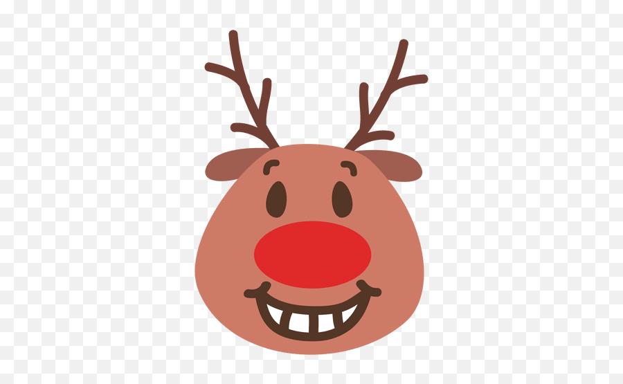 Toothy Smile Reindeer Face Emoticon 46 - Transparent Png Christmas Do Not Enter Sign Emoji,Toothy Grin Emoji