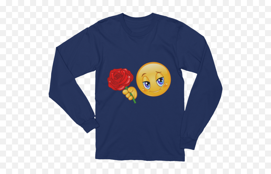 Unisex Emoticon With Rose Long Sleeve T - North Korea Basketball Team T Shirt Emoji,Rose Emoticon On Fb