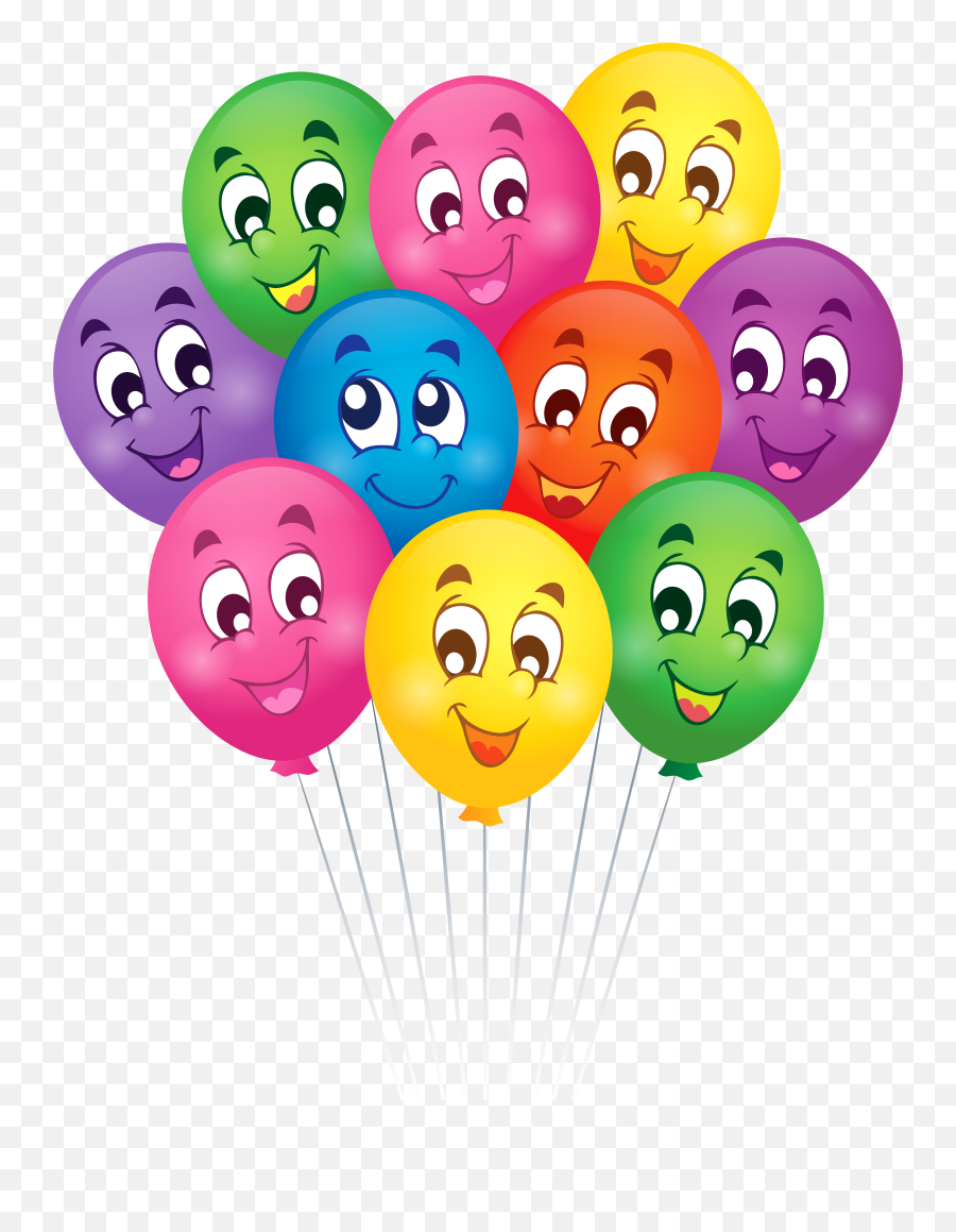 Balloons Clipart Smiley Face Balloons - Birthday Smiley Face Png Emoji,Ballon Emoji