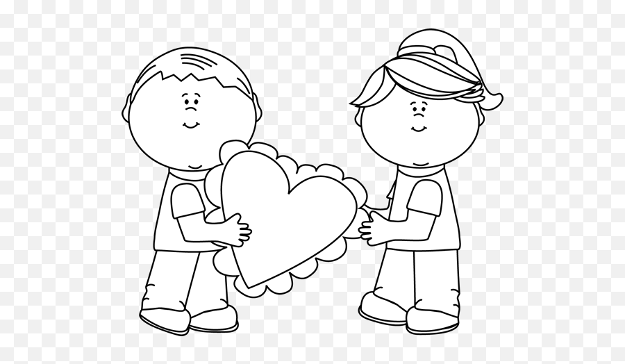 Valentines Day Clip Art Black And White For Kids Orpvkb - Black And White Free Clip Art Valentines Day Emoji,Addult Emotions Clipart