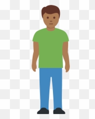 Man Standing Emoji Clipart Free Download Transparent Png - Boy Emoji Standing,Person Named Child Emojis