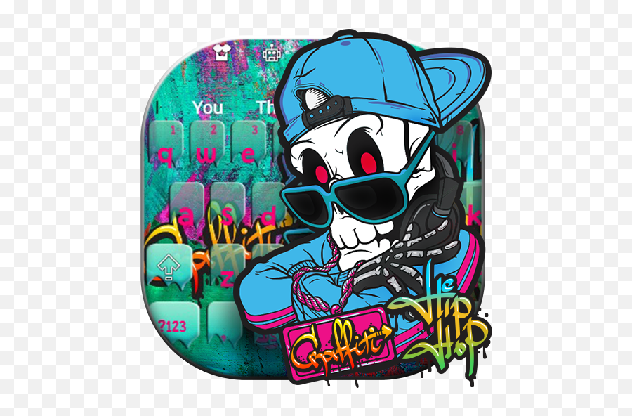 Graffiti Hip Hop Skull Keyboard - Hip Hop Graffiti Icon Emoji,Hip Hop Emoji Graffiti