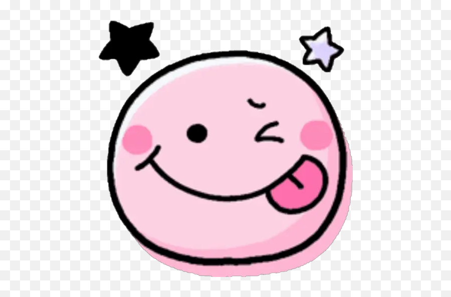 Sticker Maker - Emojis Pink Happy,Tongue Emoticon Retro