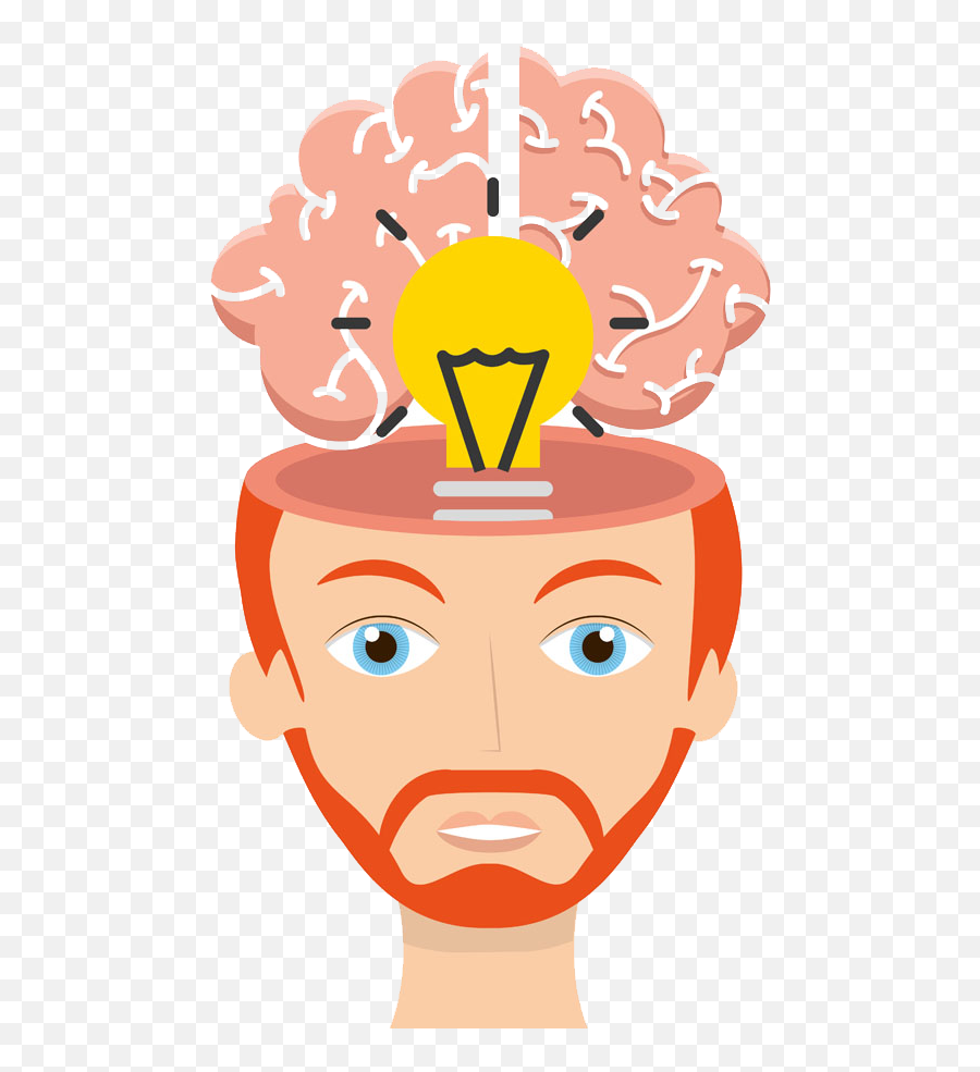 Brain Bulb Cartoon Png Download - Creative Cartoon Png Emoji,Brain Emoji Png