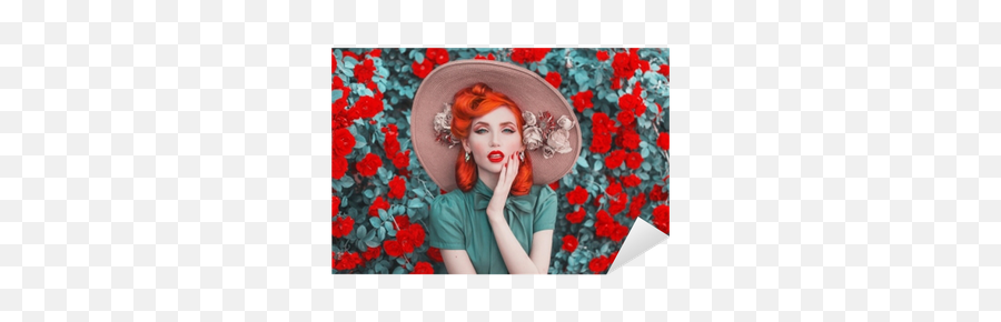 Valentines Day Background Fabulous Retro Girl With Red Lips - Find The Difference Levels Emoji,Emotions In Portrait