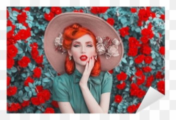 Valentines Day Background Fabulous Retro Girl With Red Lips - Find The Difference Levels Emoji,Emotions In Portrait