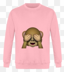 Sweat Emoji - Monkey Eyes Covered Emoji,Hear Emoji