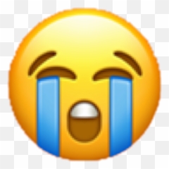 Crying Emoji Sticker - Transparent Background Cry Emoji Png,Crying Emoticon Text