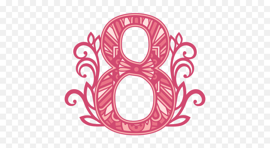 Pink Number Eight Mandala Stroke Transparent Png U0026 Svg Vector Emoji,Emoticon Octopus And Finger