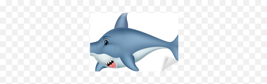 Wall Mural Shark Cartoon Character - Pixersus Emoji,Great Wall Emoji