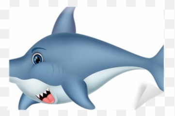 Wall Mural Shark Cartoon Character - Pixersus Emoji,Great Wall Emoji
