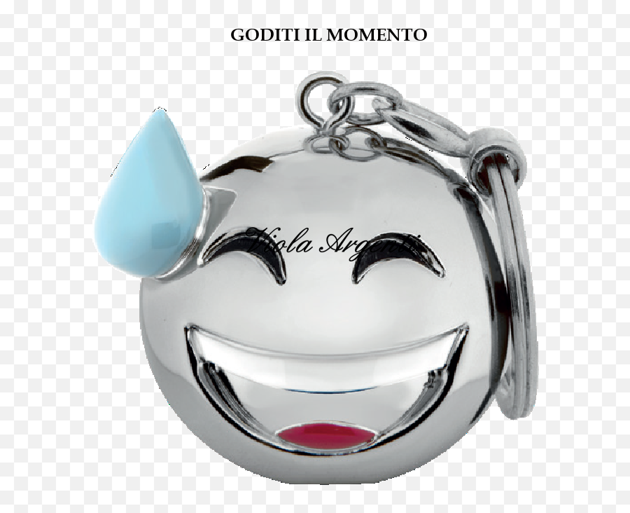 Viola Argenti Collection Items In Silver Emoji Keychain,Items Emoji