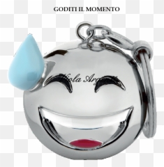 Viola Argenti Collection Items In Silver Emoji Keychain,Items Emoji