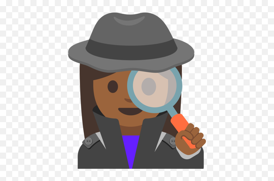 U200d Woman Detective Medium - Dark Skin Tone Emoji Emoji Sleuth,Fedora Emoji