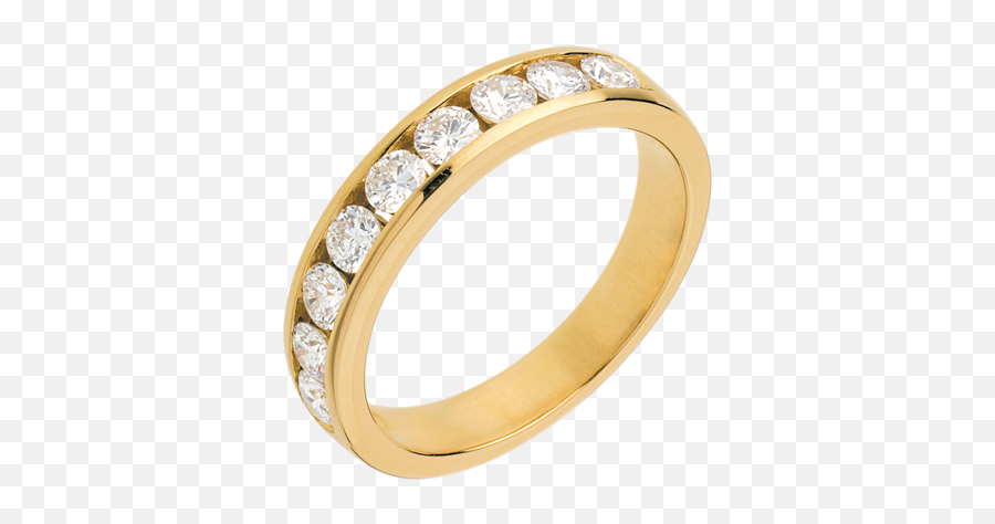 Wedding Ring Yellow Gold Semi Paved - Channel Setting 075 Carat 9 Diamonds Wedding Rings Yellow Gold 18 Carats Diamond White C588 Alliance Or Avec Diamants Femme Emoji,Yellow Diamond Emotion