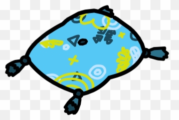 Blue Floor Cushion Club Penguin Wiki Fandom - Pillow Club Penguin Emoji,Pillow Emojis Discord