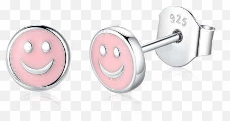 925 Sterling Silver Stud Earring Enamel - Happy Emoji,Emoticon Earrings